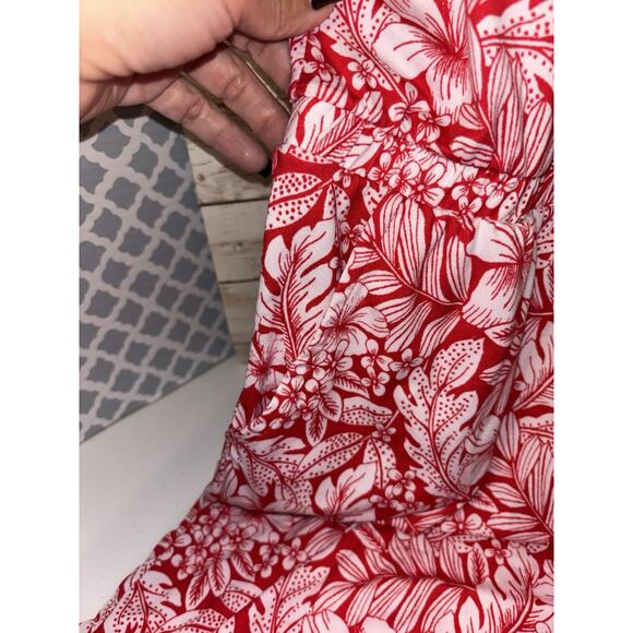 Comfort Code By Cuddl Duds Womens 2x Red And White Tropical Jumpsuit Romper EUC - Picture 5 of 5